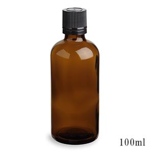 スタンダードタイプ遮光瓶(茶色)黒キャップ100ml(アルコール、エタノール対応) 68本セット 50%割引バルク販売(ドロッパー付きセイフティーキャップ と本...