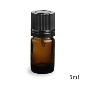 スタンダードタイプ遮光瓶（茶色）黒キャップ5ml　（アルコール、エタノール対応）340本セット　50％割引バルク販売（ドロッパー付きセイフティーキャップ）