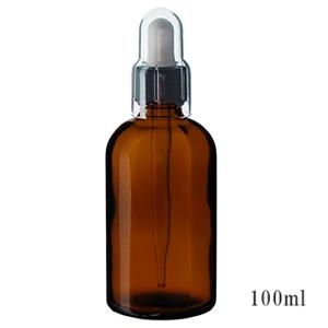 スポイト付き遮光瓶（茶色）100ml （アルコール、エタノール対応）