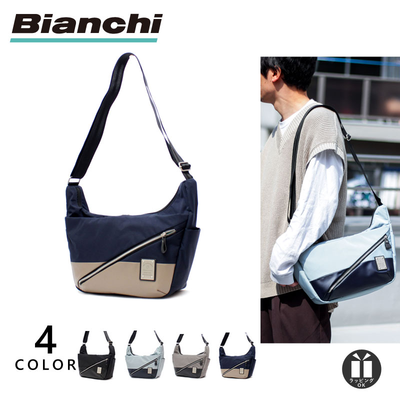 【20%ポイントバック 4/30 9:59迄 】[新作/公式] ビアンキ ショルダーバッグ Bianchi 舟型 メンズ レディース 軽量 ブラック 他全4色 TBKA-03 プレゼント ギフト 母の日 父の日