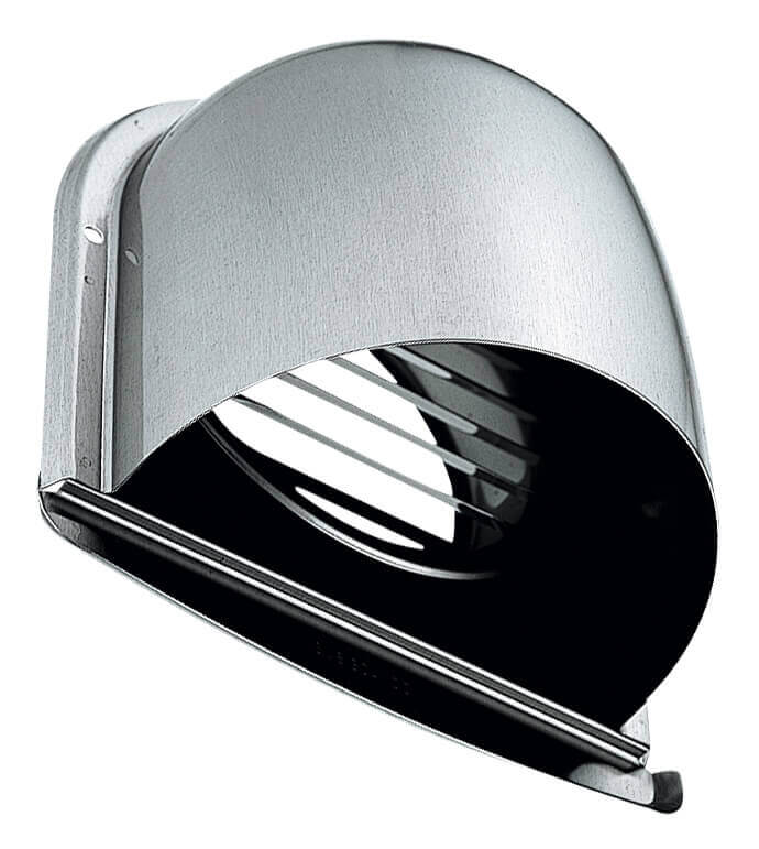 バクマ工業　 B-100UVT　U型フード付換気口　ガラリ　下部開放タイプ　薄壁対応型　100mm用