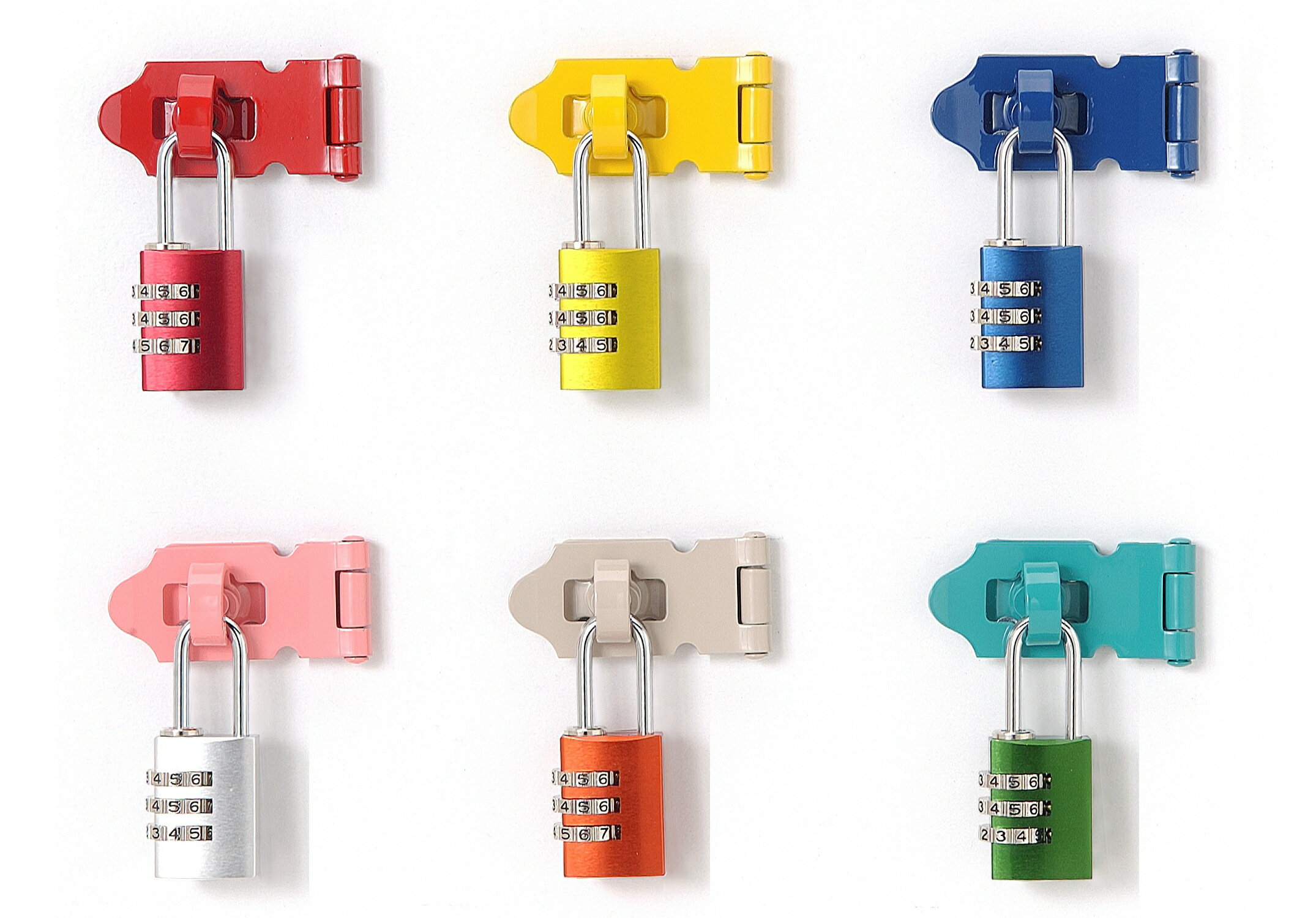 ストロング金属　ストロング掛金（A型45)＋ナンバー可変式南京錠1ケース5セット販売　。ロッカー、靴箱、道具入等にお使い頂けます。