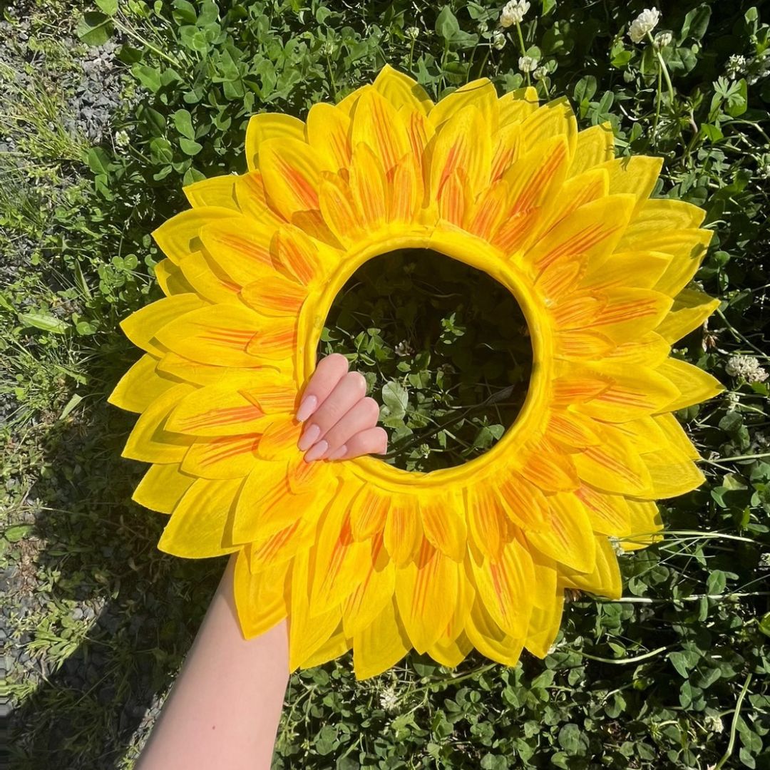 ひまわり 被り物 45cm 5枚セット マスク ヒマワリ 向日葵 Xmas Christmas 仮装 パーティーグッズ イベ..