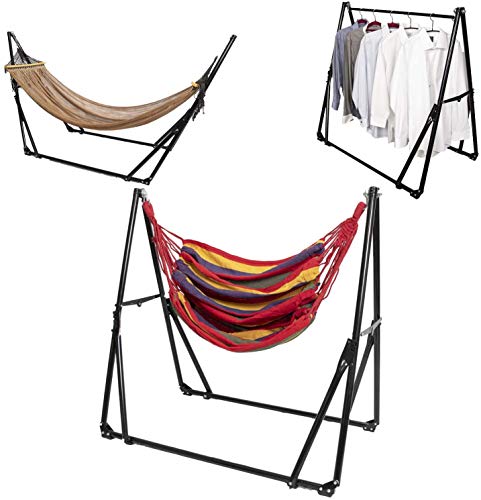 ハンモック 自立式 室内 チェア ハンガーラック 室外 兼用 ポータブル 折りたたみ キャリーケース 付き..