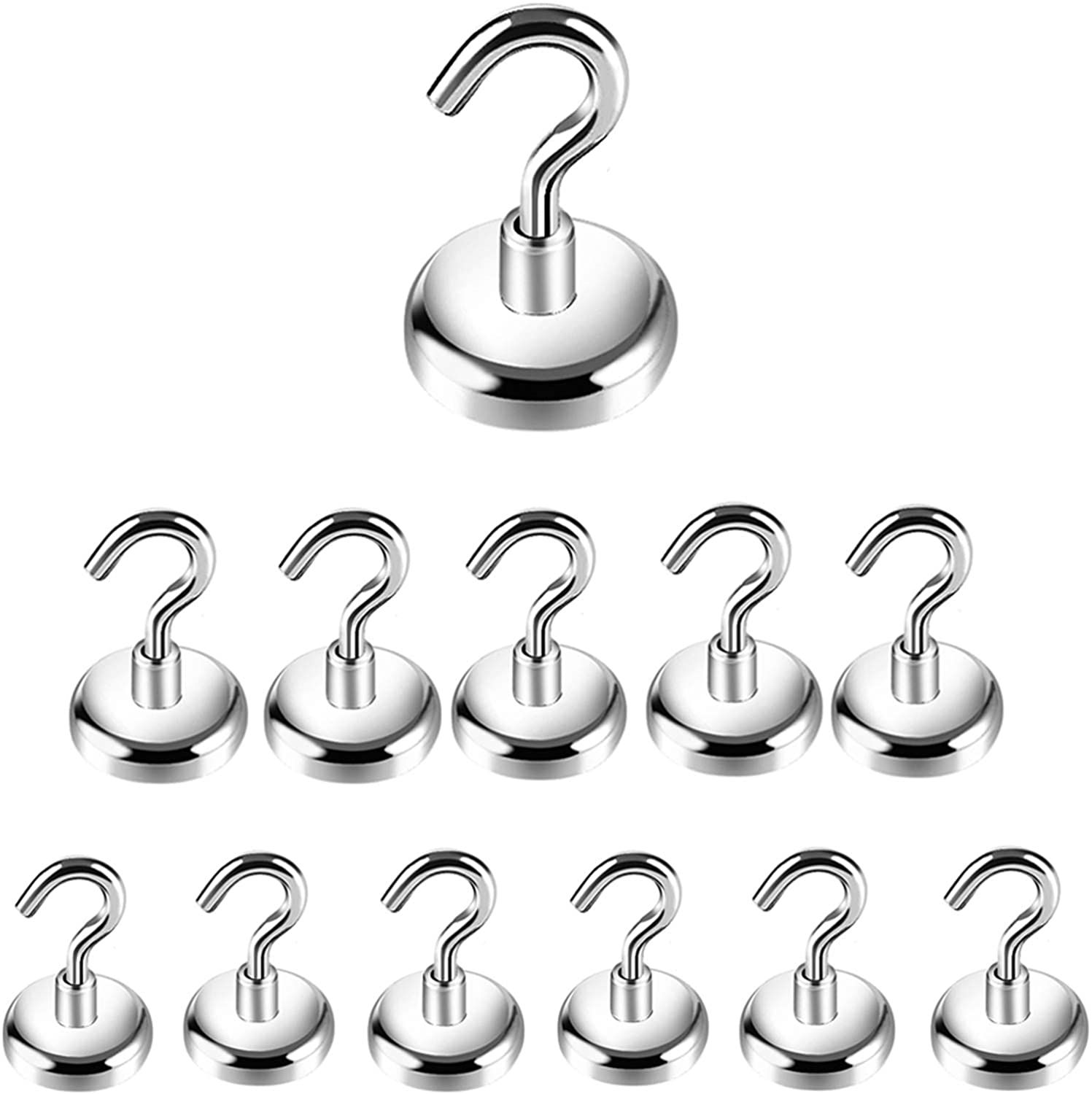 超強力 マグネットフック ネオジム磁石 超強力磁石フック 垂直耐荷重10kg 金属製 直径1.6cm 磁石付き ..