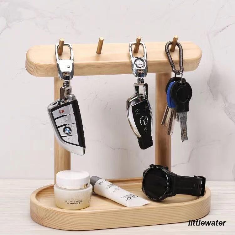 キースタンド 木製 キーフック アクセサリースタンド 鍵ホルダー 鍵入れ 玄関 小物入れ 卓上 収納ボックス 胡桃の木