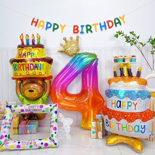 4歳 誕生日 飾り付け 女の子 男の子 大人 パーティーグッズ 誕生日バルーン バースデー 飾り 誕生日グッズ おしゃれ 写真撮影