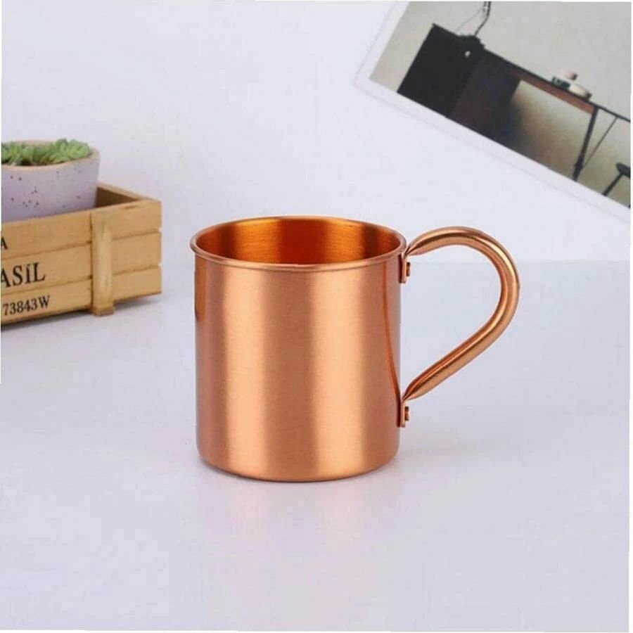 厚い銅のティーカップ、マグカップ純銅製 マグカップ銅カップ 純銅マグカップ 耐熱性 多機能 飲料 ビー..