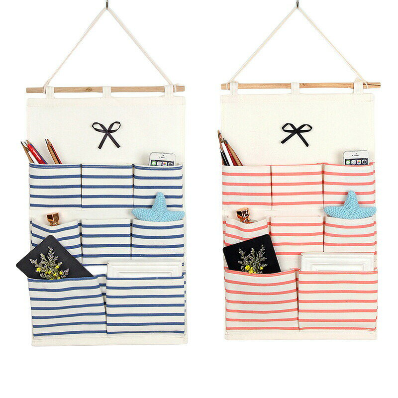 送料無料 ウォールポケット 吊り下げ収納 2個セット 壁掛け 収納ポケット 綿麻製 吊り下げラック 小物入れ 省スペース リビング 玄関 子供部屋 壁面収納 生活 雑貨 壁面装飾 インテリア シンプル 化粧品 状差し 手紙 ハガキ 収納