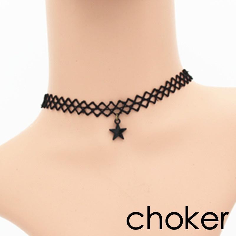 チョーカー ネックレス レディース 女性 アクセサリー 星 スター メッシュ ブラック 黒 可愛い おしゃれ 首飾り ギフト プレゼント ファッション