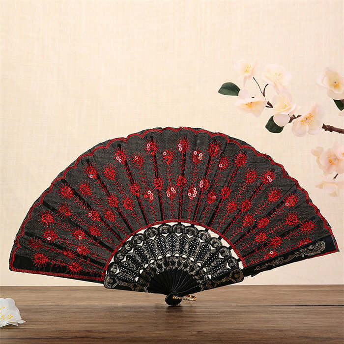 12色展開【超かわいい】レース扇子 練習　ダンス用 折りたたみ式 　道具扇子 ダンス扇子 長さ24cm レデ..