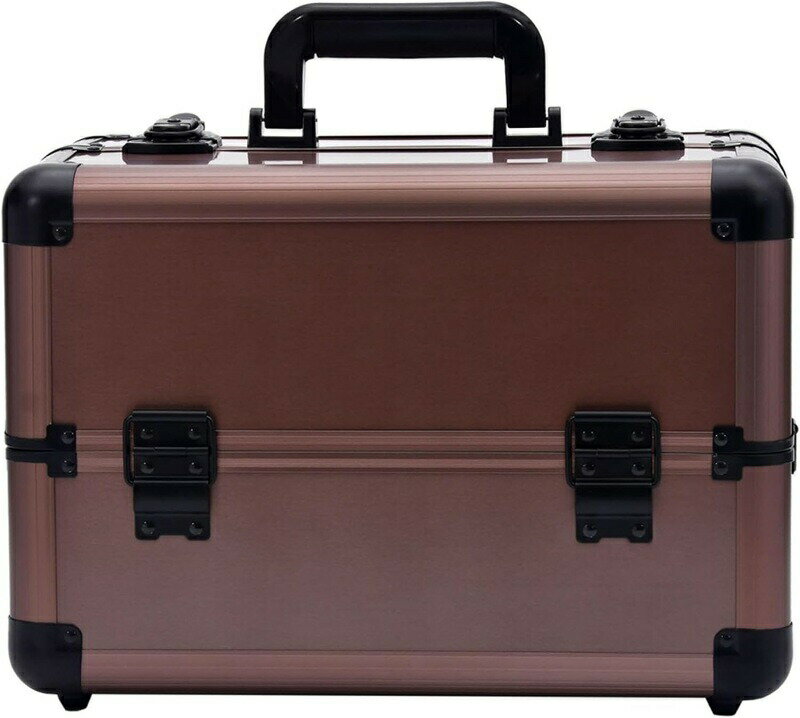 メイクボックス 2段トレイ コスメボックス 大容量 化粧品収納ボックス プロ仕様 化粧箱 化粧ボックス ネイルグッズ 化粧品入れ コスメ道具入れ 小物入れ 自宅用 旅行用 持ち運び