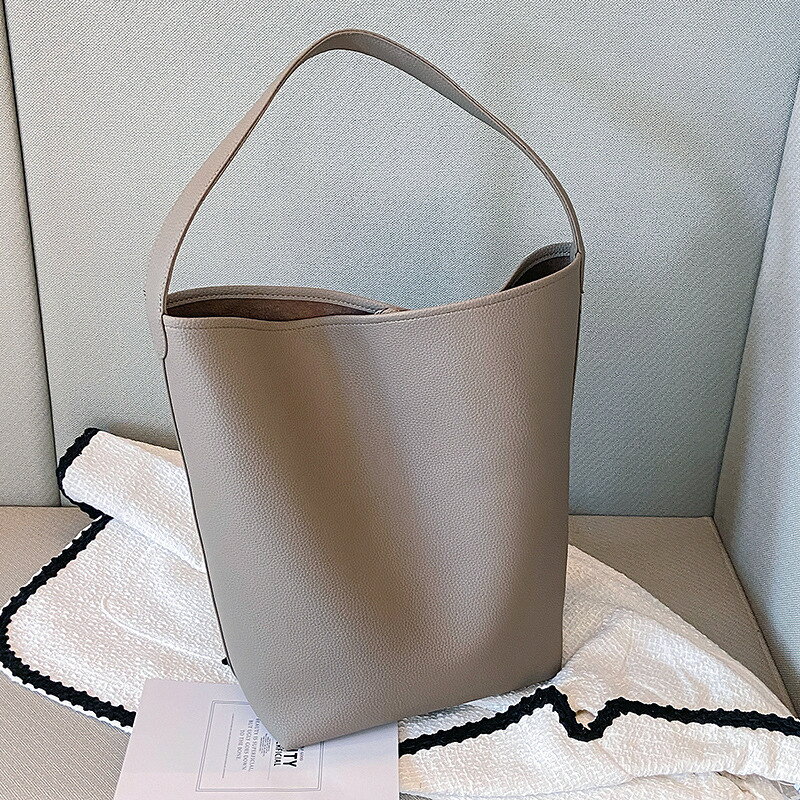 トートバッグ レディース 大きめ 大容量 バケツバッグ レザー バケツ型 バッグ 通勤バッグ お仕事バッグ フォーマルバッグ 通勤通学 黒 肩掛け バッグ a4 インナーバッグ ビジネス フォーマル Lサイズ 高見え(4)