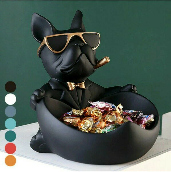 【ブルドッグ フレブル 小物入れ 犬 動物 オーナメント オブジェ トレイ リビング オシャレ サングラス..
