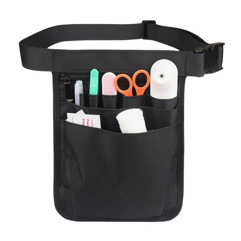 エプロンバッグ 便利 携帯性 事務 看護 接客 7ポケット ペン差し付き ゴムバンド付き
