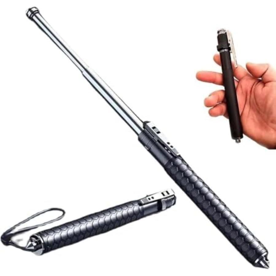 自動巻き取り式ハイキングスティック、ポータブル折りたたみウォーキングスティック、トレッキングポール 多機能トレッキングポール アウトドア 自己