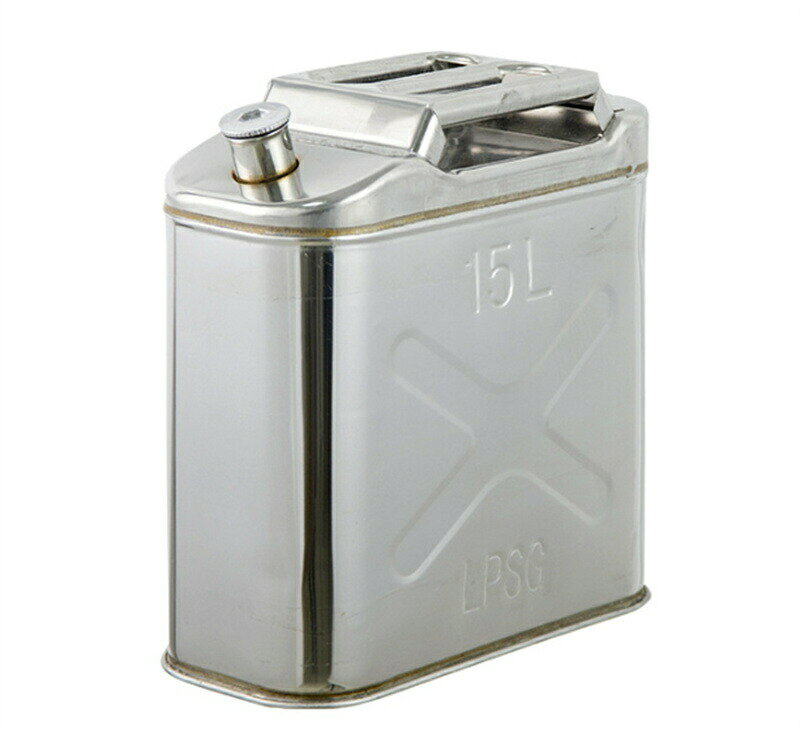 緊急用携行缶 軽量 ガソリン携行缶 ノズル付きボトルタイプ ステンレス 鋼板厚 ステンレス業務用 保管用に 0.8mm 430ステンレス鋼 5L 10L 15L 20L 25L 30L 35L 40L 4.5口径 3.5口径