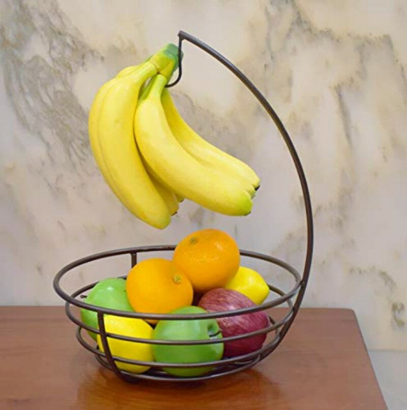 果物かご 収納ラック バナナスタンド バナナフック バナナツリー スタンド 果物トレー フルーツバスケット キッチントレイ キッチン収納 フルーツスタンド バナナ吊りフック付き バナナ吊るしラック キッチン便利アイテム 省スペース