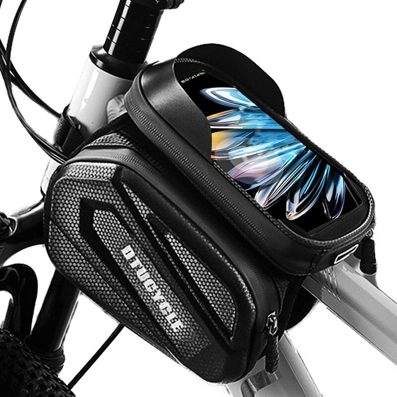 自転車 バッグ ロードバイク スマホホルダー トップチューブバッグ フレームバッグ 防水 EVA 携帯ホル..