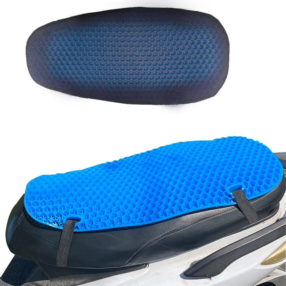 バイクシートクッション ゲルクッション 尻痛み 3Dメッシュシートカバー 通気 衝撃吸収 人間工学 快適なツーリング 断熱 日焼け止め 濡れ防止 換気 バイク シートカバー 張り替え 座り心地快適 取り付け簡単 スクーター用 メッシュシートカ