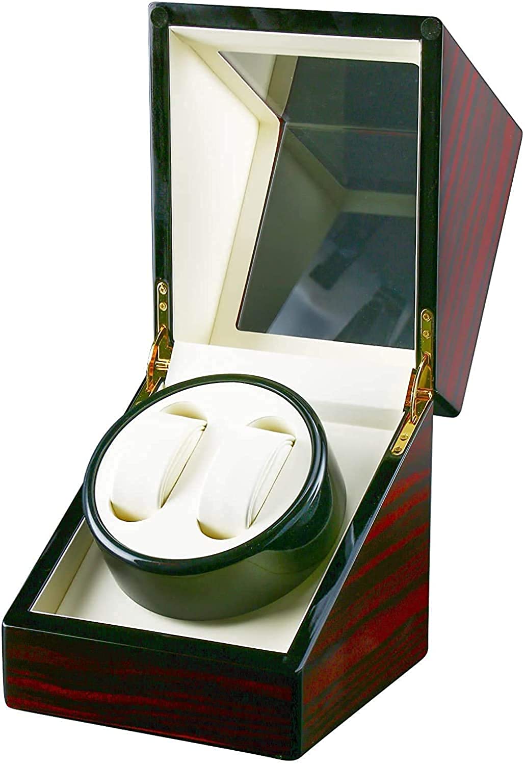 ワインディングマシーン 2本巻き ウォッチワインダー 自動巻き時計ワインディングマシーン マブチモーター 超静音設計 腕時計自動巻き上げ機 男女の腕時計は全部使えます （ピアノ鏡面仕上 木目調）