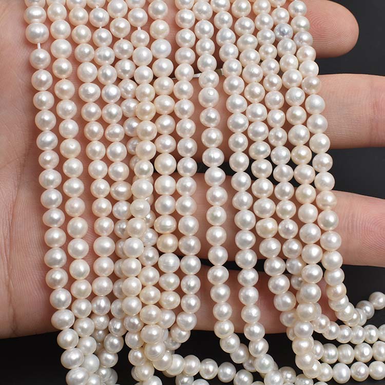 送料無料 淡水真珠 36cm 淡水パール 4～5mm 1連 1連売り 淡水パール連売り 天然石 ビーズ パーツ