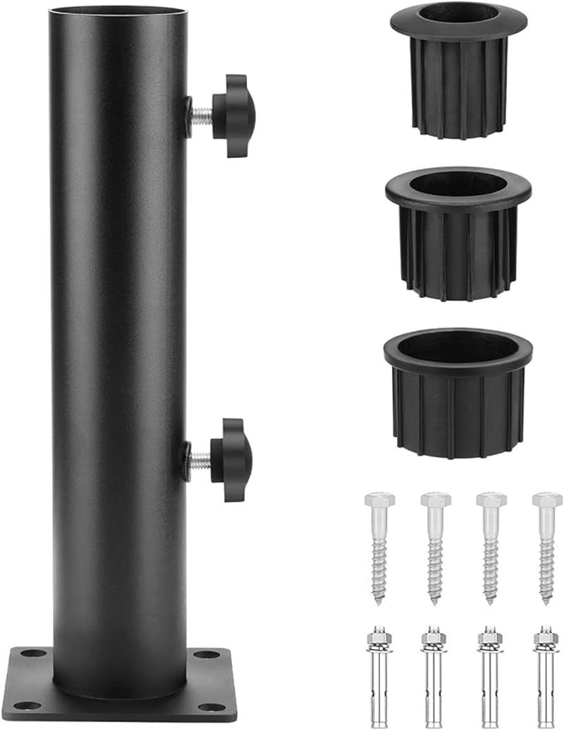 デッキアンブレラマウント アウトドア グランドフラッグポールホルダー ボルトダウン ウィンドソック ..