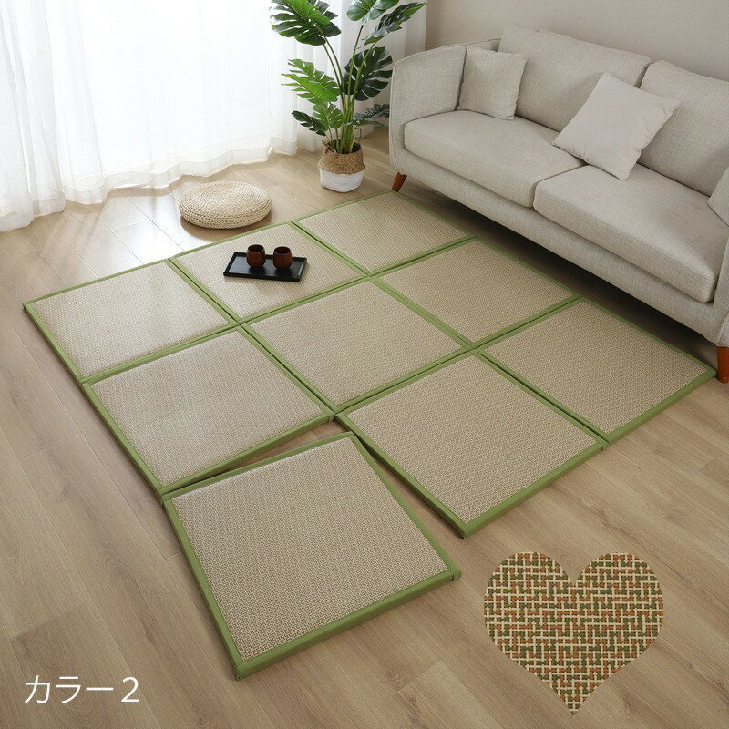 ござカーペットカーペット夏用冷感涼しいジョイントインテリア和風