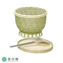 【茶道具 / 懐石道具】 竹飯器セット (曲給仕盆・銀色杓子付) (紙箱)