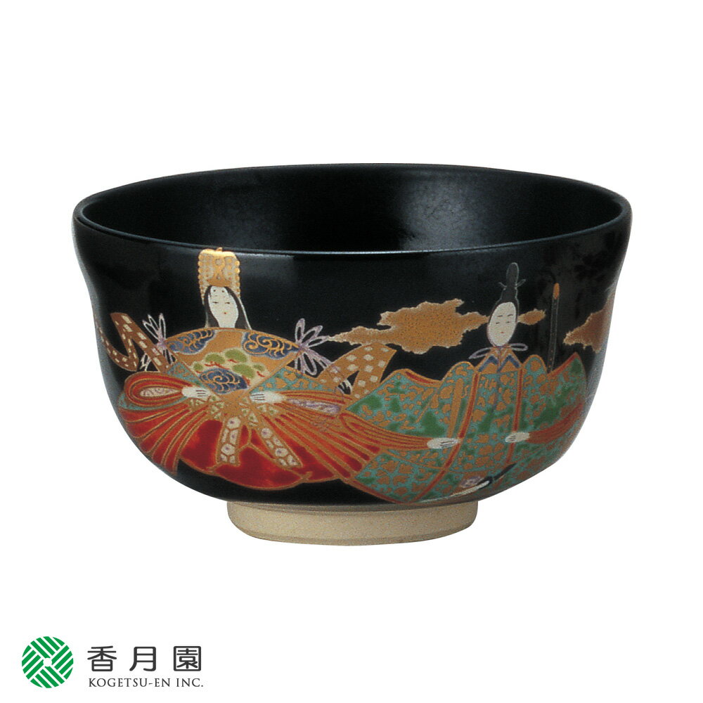 ●【茶道具 / 茶碗】黒仁清 内裏雛 宮地英香作