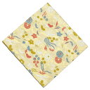 ● 中川政七商店 正絹 名物裂 菊に鳳凰 白橡色 【04号】【茶道具 / 古帛紗・古袱紗】【ゆうパケット対応】