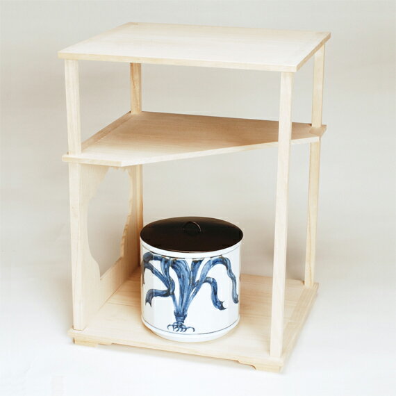 【茶道具 / 棚】 仙翁棚 (せんおうたな) 木地 小林幸斎 作