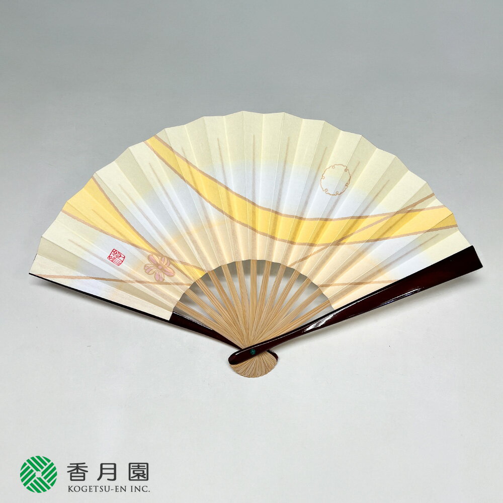 ●【茶道具 / 扇子】 北村徳斎　新年扇　「明」　黄水仙（きずいせん）　5寸　(裏面：無地)【ゆうパケット対応】