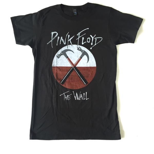 ロックTシャツ バンドTシャツ PINK FLOYD ピンク フロイド The WALL メンバー ブラックTシャツ 半袖Tシャツ クルーネックTシャツ ROCK メンズTシャツ おすすめ 人気Tシャツ