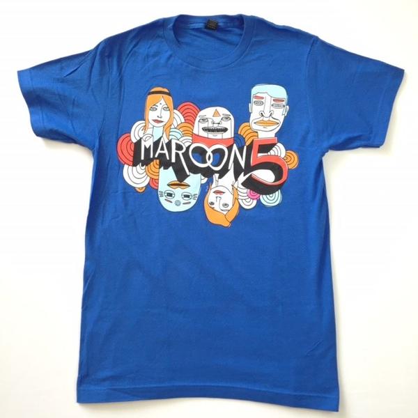 【ロックTシャツ バンドTシャツ】Maroon5 マルーン・ファイヴ ブルーイラスト ロックTシャツ