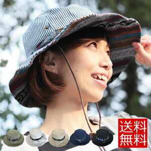 帽子 サファリハット レディース ハット ネイティヴ柄 夏フェス hat レインハット UV帽子 メンズ 登山 帽子