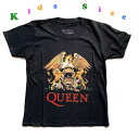 クィーン QUEEN ブラック キッズTシャツ 子供服 Tシャツ ロックTシャツバンドTシャツ 3歳 5歳 7歳 8歳 10歳