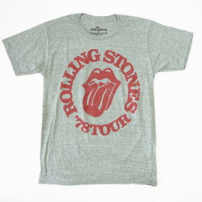 ロックTシャツ バンドTシャツ Rolling Stones ローリング・ストーンズ 78 TOUR tangue ヘザーグレーTシャツ おすすめ 人気Tシャツ