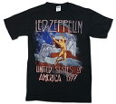 楽天Revivals GalleryロックTシャツ バンドTシャツ Led Zeppelin レッド・ツェッペリン 1977 US TOUR SWAN ブラック