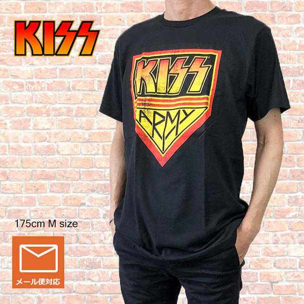 ロックTシャツ バンドTシャツ KISS キッス ARMY ヴィンテージタイプ 70's ロック プリントTシャツ　限定Tシャツ 半袖Tシャツ バンドT 正規品 送料無料