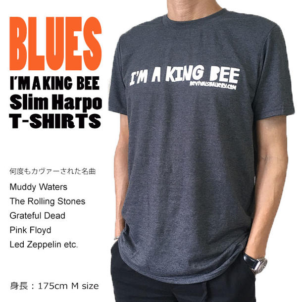 I 039 M A KING BEE ブルース BLUES Slim Harpo Muddy Waters Rollingstones 半袖Tシャツ クルーネックTシャツ ROCK メンズTシャツ Tシャツ