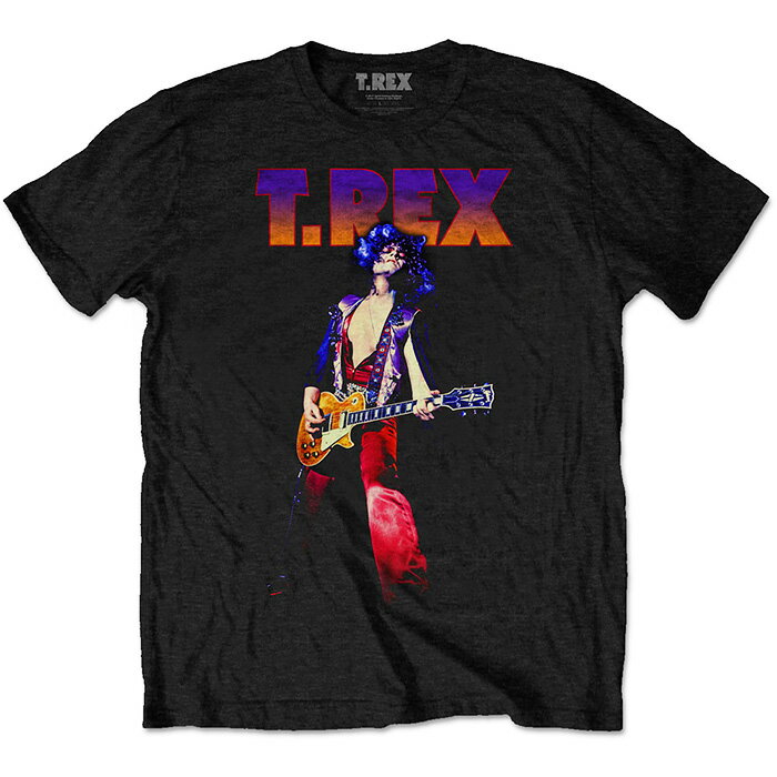 ロックTシャツ バンドTシャツ T-REX ザ・スライダー マーク・ボラン ロゴ Tシャツ UK ブラック Tシャツ グラムロック メンズ ジャケTシャツ