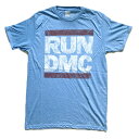 RUN DMC Tシャツ ロゴ ブルー メール便 送料無料 ロックTシャツ バンドTシャツ