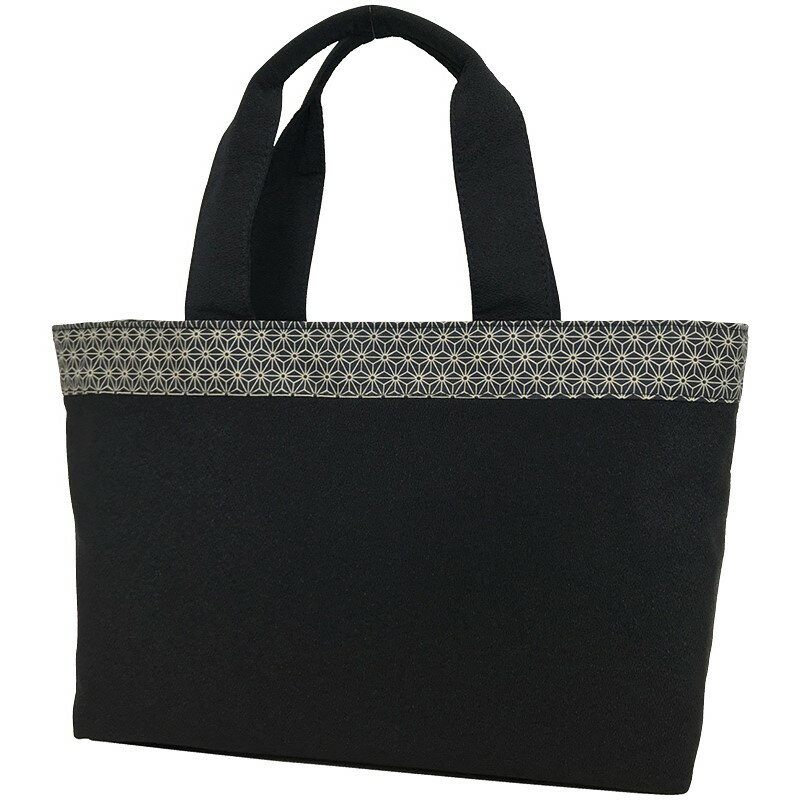 京都三昌 麻の葉柄手提げバッグ ブラック 63143-03 (個別送料込み価格) (-C6044-638-) | 内祝い ギフト 出産内祝い 引き出物 結婚内祝い 快気祝い お返し 志