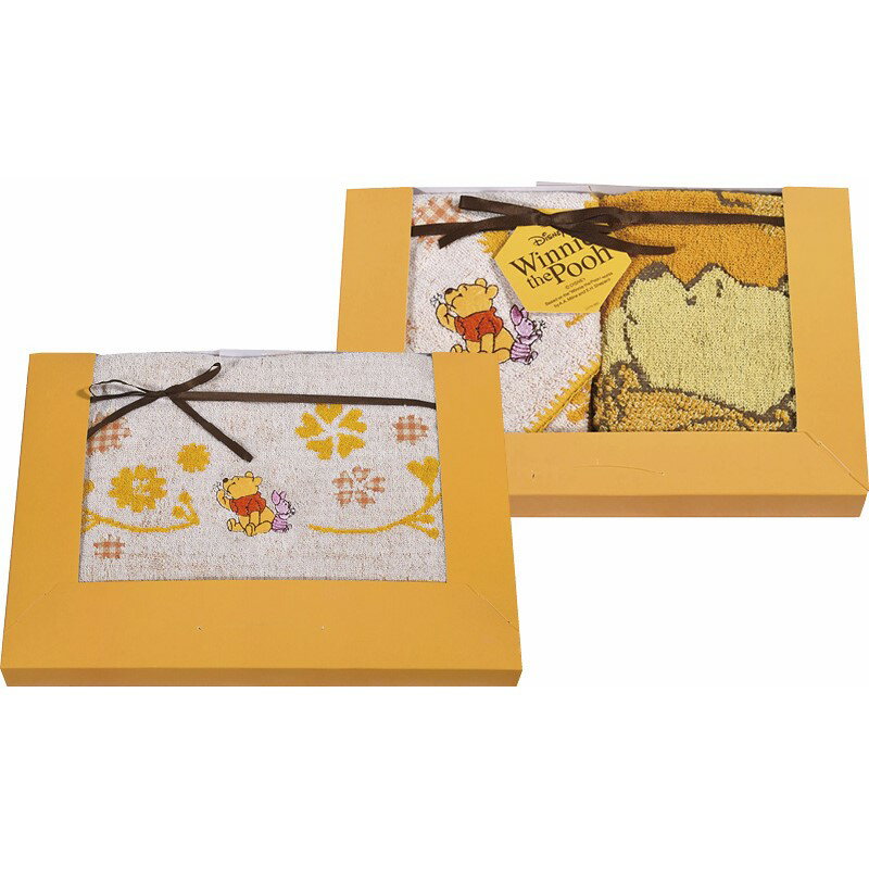 くまのプーさん ハニープランタン フェイスタオル＆ウォッシュタオル2P DP-3828 (個別送料込み価格) (-C6075-530-) | 内祝い ギフト 出産内祝い 引き出物 結婚内祝い 快気祝い お返し 志