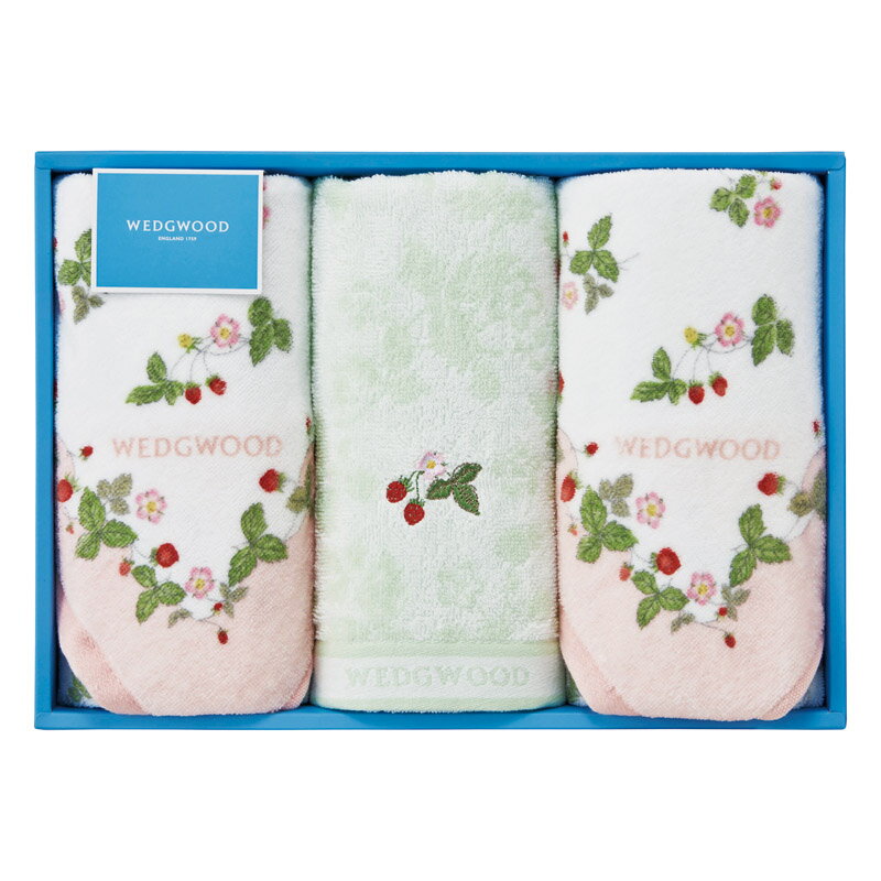 ウェッジウッド ワイルドストロベリー フェイスタオル3P ピンク TT84305646P (個別送料込み価格) (-C7053-056-) | 内祝い ギフト 出産内祝い 引き出物 結婚内祝い 快気祝い お返し 志