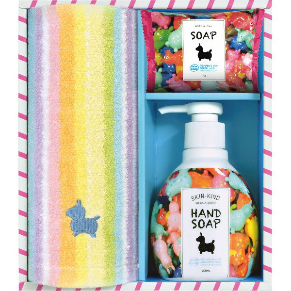 ●商品内容 弱酸性ハンドソープ200ml・石鹸・ウォッシュタオル(約30×30cm・綿100%)×各1 ●パッケージサイズ：18.7×21.6×6.5 cm 500g ロディのパッケージがとってもキュート め細やかな泡立ちで、洗いあがりもつっぱり感が無く、すっきりさっぱりさわやかな無添加石鹸や弱酸性ハンドソープなど手肌にやさしいセットです。ギフト対応※商品は十分にご用意しておりますが、万一品切れの場合や、 やむを得ない事情により中止や変更になる場合がございますので、ご容赦ください。【ご用途】 各種御祝、各種内祝いギフト 贈り物 内祝い 内祝 出産内祝い 結婚内祝い 御祝 快気祝 快気内祝 御礼 御中元 暑中御見舞 残暑御見舞 御歳暮 御年賀 寒中御見舞 プレゼント 母の日 父の日 敬老の日 クリスマス 合格祝い 進学内祝い 成人式 御成人御祝 卒業記念品 卒業祝い 御卒業御祝 入学祝い 入学内祝い 就職祝い 入園内祝い 御入園御祝 お祝い 御祝い 金婚式御祝 銀婚式御祝 御結婚お祝い ご結婚御祝い 御結婚御祝 結婚祝い 結婚式 引き出物 引出物 引き菓子 御出産御祝 ご出産御祝い 出産御祝 出産祝い 御新築祝 新築御祝 新築内祝い 祝御新築 祝御誕生日 誕生日祝 七五三御祝 初節句御祝 節句 昇進祝い 昇格祝い 就任 御供 お供え物 粗供養 御仏前 御佛前 御霊前 香典返し 志 進物 粗供養 偲草 偲び草 茶の子 法要 仏事 法事 法事引き出物 法事引出物 年回忌法要 一周忌 三回忌 七回忌 十三回忌 十七回忌 二十三回忌 二十七回忌 御開店祝 開店御祝い 開店お祝い 開店祝い 御開業祝 周年記念 来客 お茶請け 御茶請け 異動 転勤 定年 退職 退職挨拶回り 転職 お餞別 贈答品 粗品 粗菓 おもたせ 菓子折り 手土産 心ばかり 寸志 新歓 歓迎会 送迎会 新年会 忘年会 二次会 記念品 景品 開院祝い お礼 謝礼 御返し お返し お祝い返し 御見舞御礼 快気祝い 快気内祝い お土産 贈答品 プチギフト 御見舞 退院祝い 全快祝い 御挨拶 ごあいさつ 引越し ご挨拶 引っ越し お宮参り 御祝 お年賀 御年始 初盆 お盆 お中元 お彼岸 残暑見舞い 寒中お見舞 お歳暮 還暦祝 その他ギフト全般