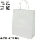 手提げ袋 紙 白無地 HBT晒無地 (t0) | ギフトバッグ 紙丸紐白 手提袋 XZT00887