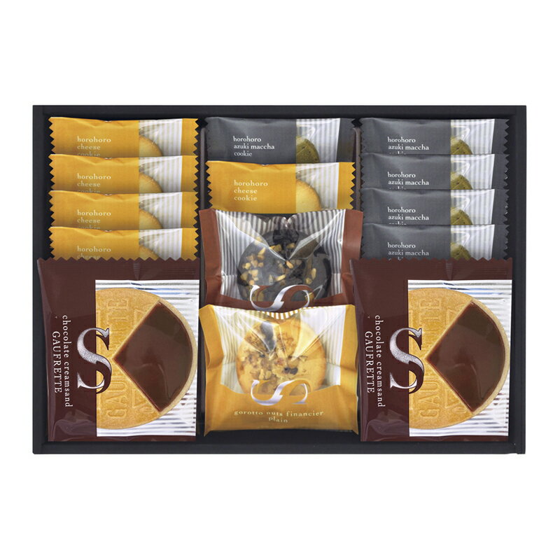 ●商品内容 ごろっとナッツフィナンシェ(バニラ・ショコラ)・ゴーフレット(チョコ)×2・ほろほろクッキー(チーズ・抹茶)各5 【卵・乳成分・小麦・くるみ】 ●パッケージサイズ：箱210×290×45mm 340g ●賞味期限：製造日から12...