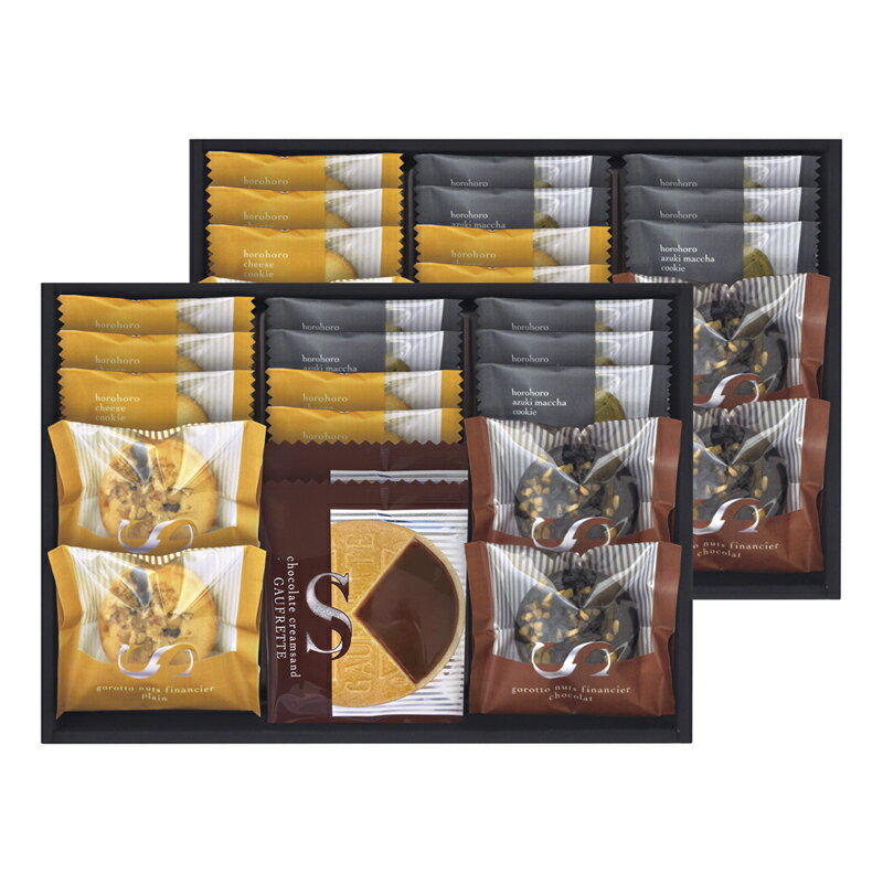 ●商品内容 ごろっとナッツフィナンシェ(バニラ・ショコラ)各4・ゴーフレット(チョコ)×4・ほろほろクッキー(チーズ・抹茶)各10 【卵・乳成分・小麦・くるみ】 ●パッケージサイズ：箱212×292×90mm 880g ●賞味期限：製造日か...